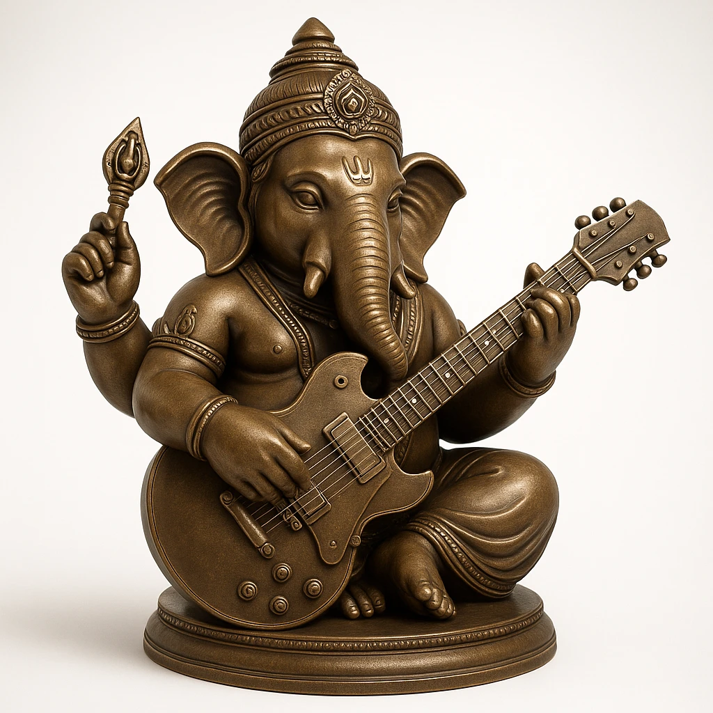 ganesh idol with guitar  emoji