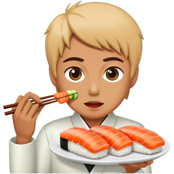 Me eating sushi emoji