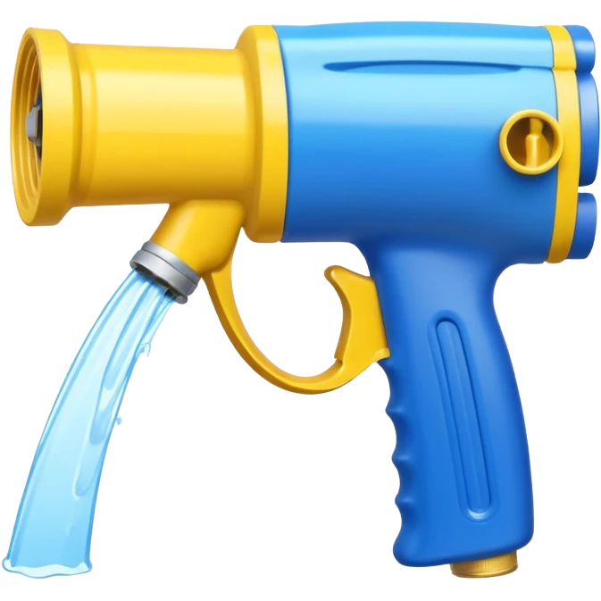 A garden hose pistol spewing water emoji