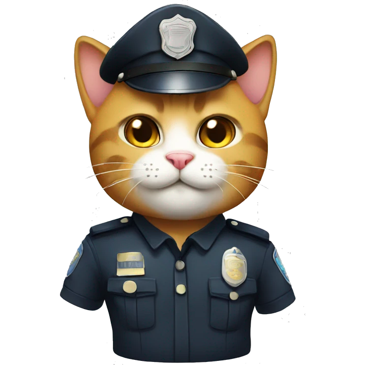 cartoon cop cat emoji