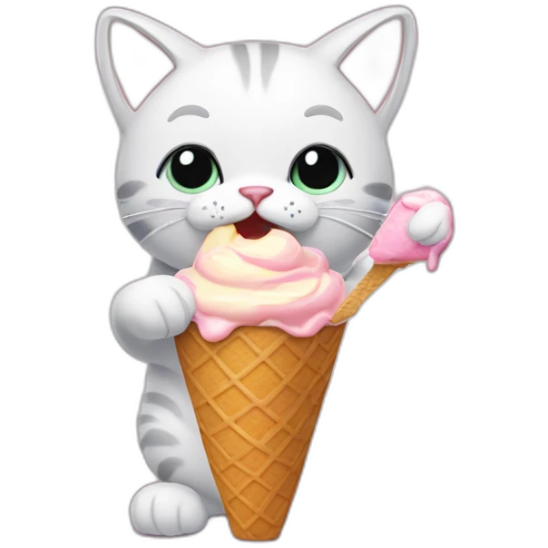 Cat eating ice cream  emoji