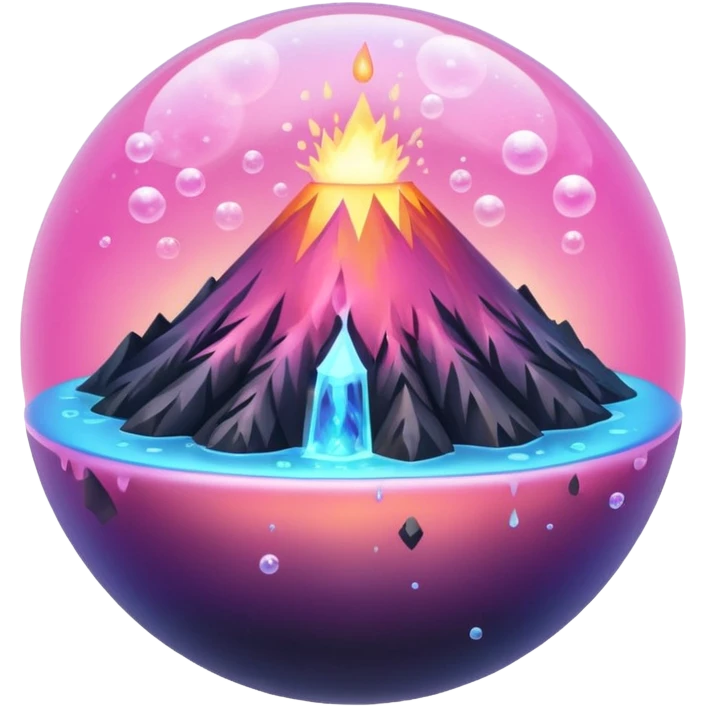 Pink volcano of Bubble emoji