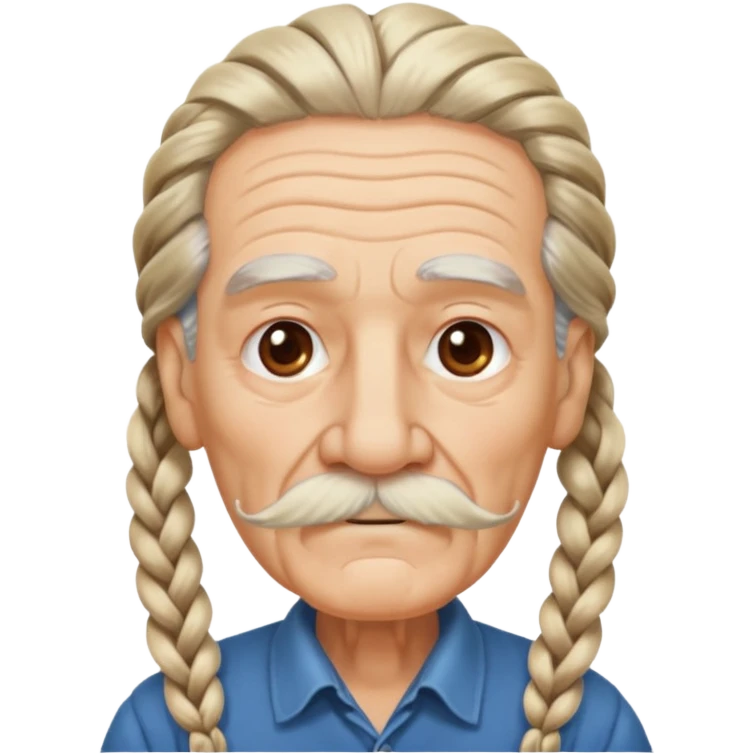 very old,  and mustached, haired, braided, emoji