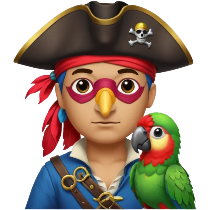 pirate and parrot emoji