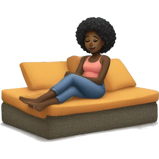 Black girl relaxing emoji