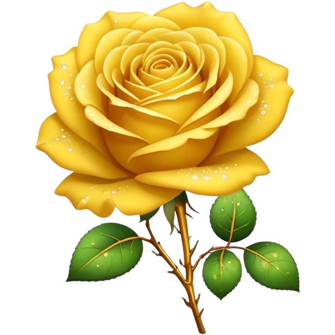 Yellow rose with golden sparkles emoji
