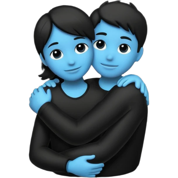 A hug emoji, but gender-neutral. A silhouette. emoji