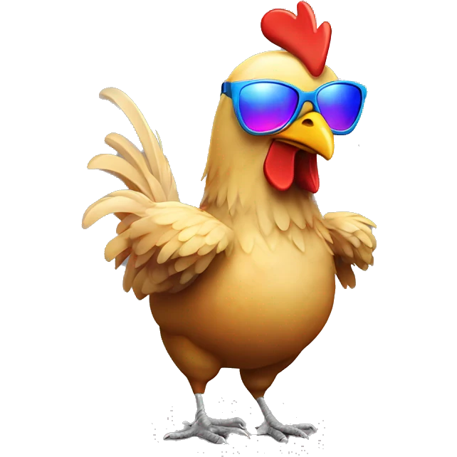chicken with sunglasses dancing rave lights emoji