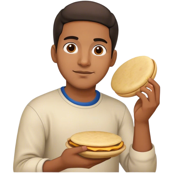 venezuelan guy with an arepa on the hand emoji