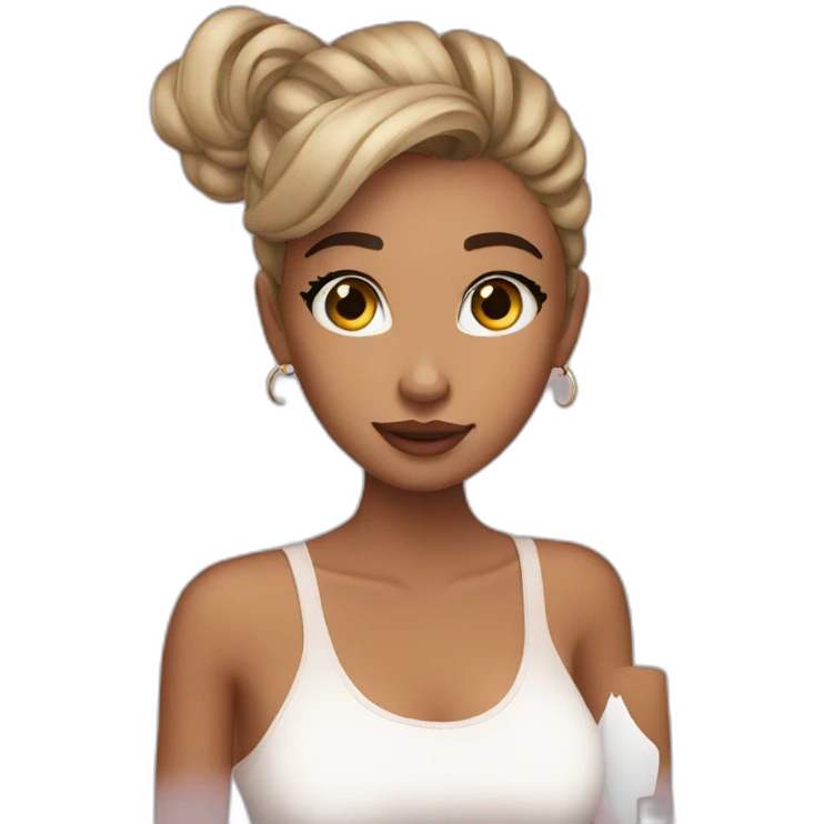 instagram model looking through instagram emoji