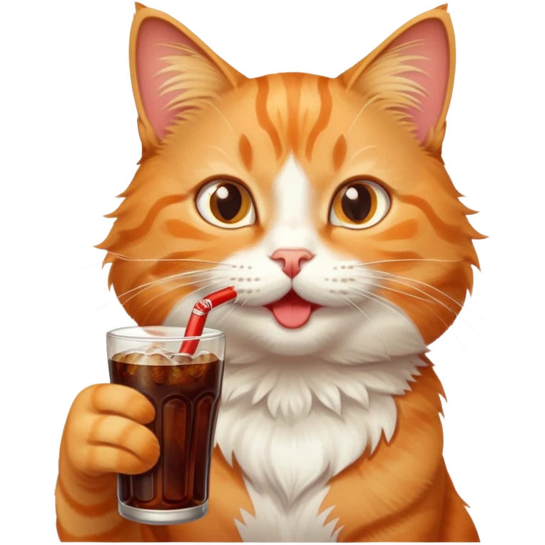 Coke drinking cat emoji