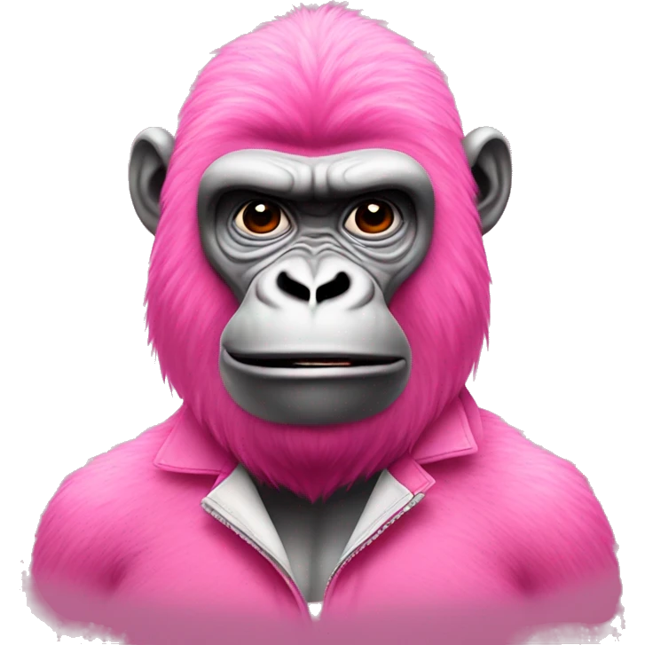 Pink gorilla with cigarette  emoji