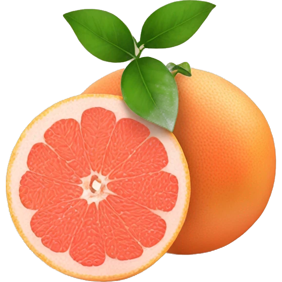 Two Grapefruit with leaves emoji