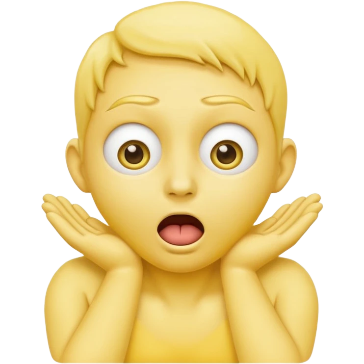 yellow face emoji with hands around its own neck, eyes bulging, mouth open, showing self-choking expression emoji