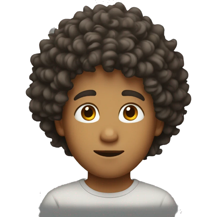 Young man with frizzy hair  emoji
