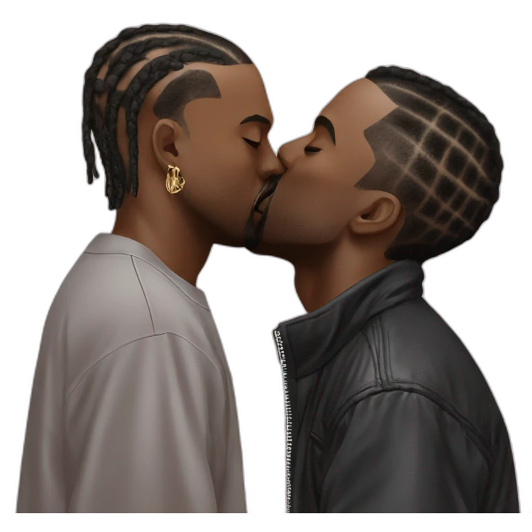 Kanye west kissing travis scott emoji
