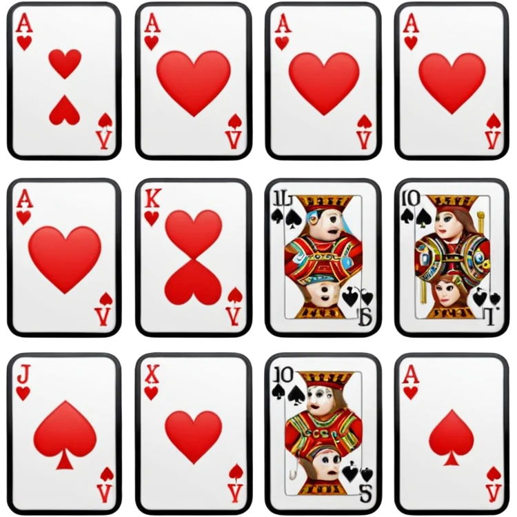 Cute deck of cards red color  emoji