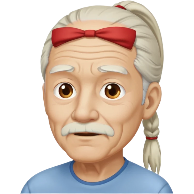 Old man with long white pony tail emoji