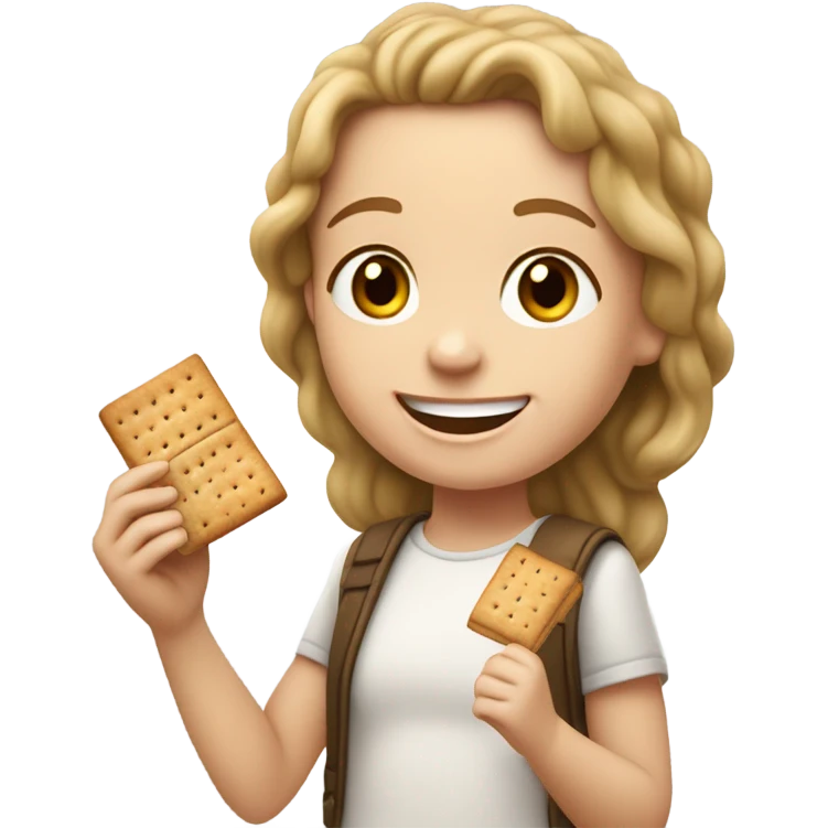 White Girl eating graham crackers  emoji