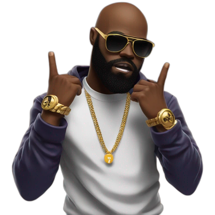 kaaris faisant un dab emoji