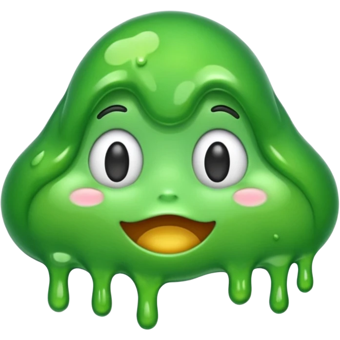emoji representing AI slop, green and goopy, melting emoji