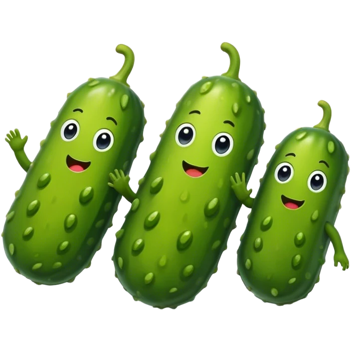 3 Walking pickles emoji
