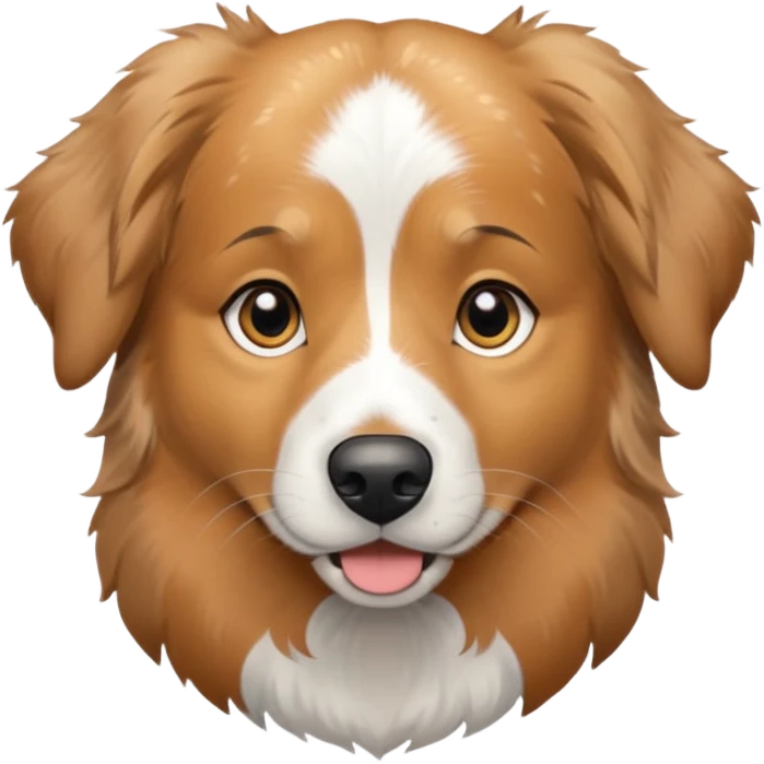 Australian Shepherd golden retriever tan eyebrows  black and speckled grey fur on chest. "No white" emoji