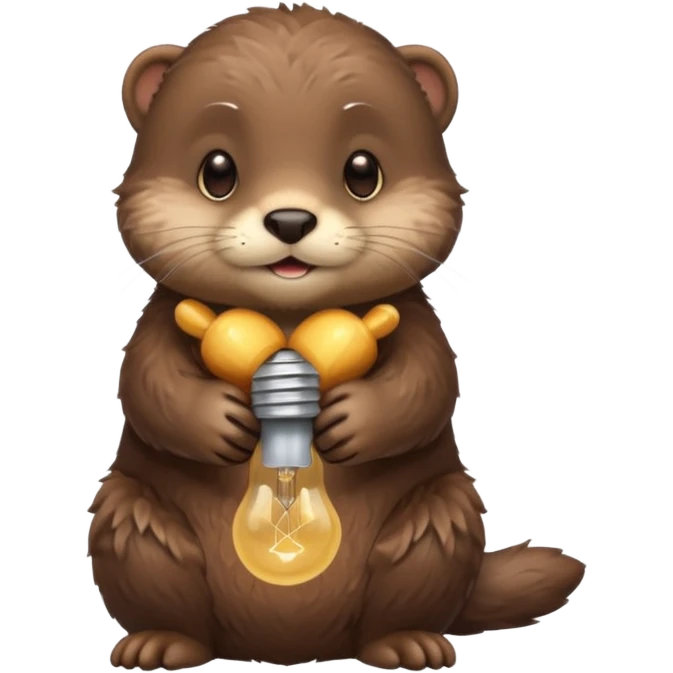 otter holding one lightbulb emoji