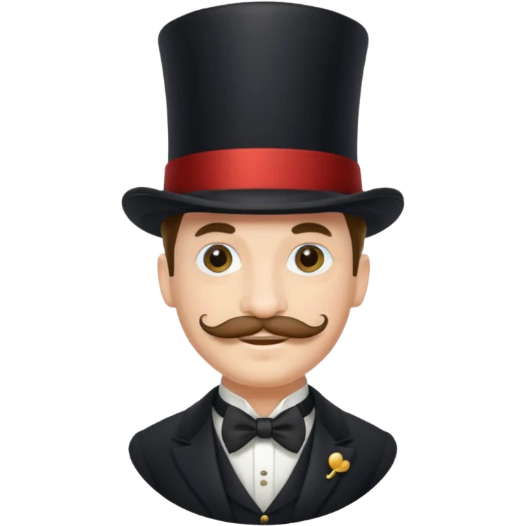 Fancy man with top hat and mustache and wearing monocle emoji
