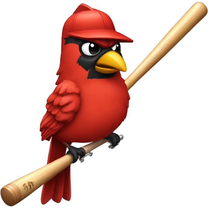 Cardinal on a baseball bat emoji