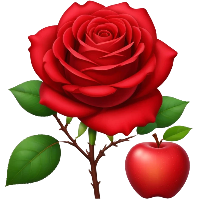 rose and apple emoji