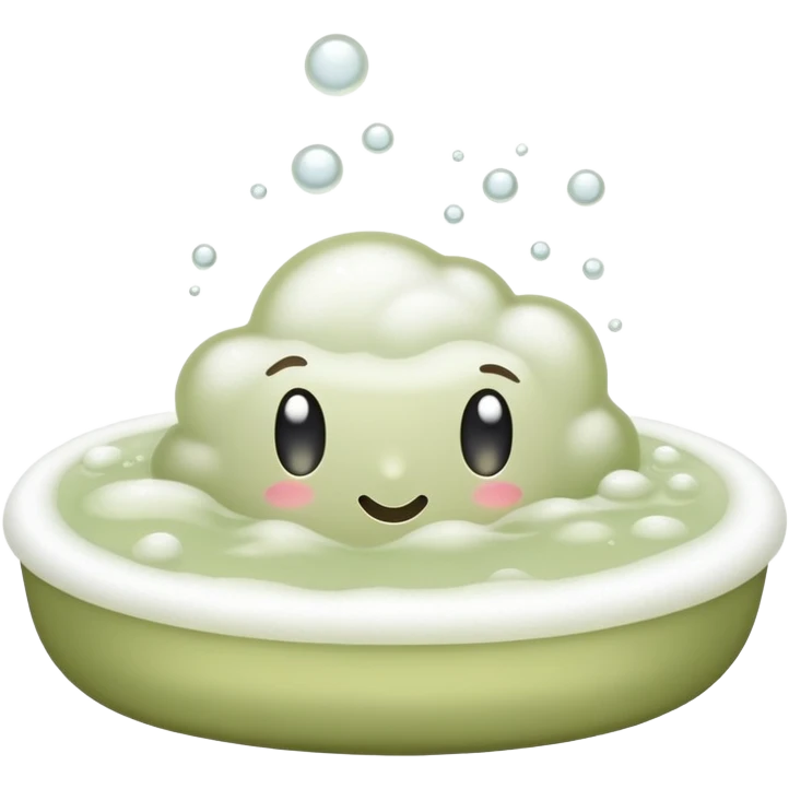 Pale olive bath foam emoji