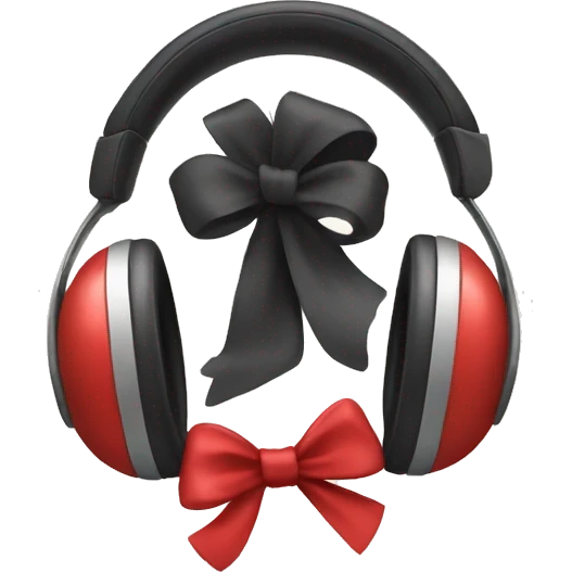 Headphones with a bow emoji