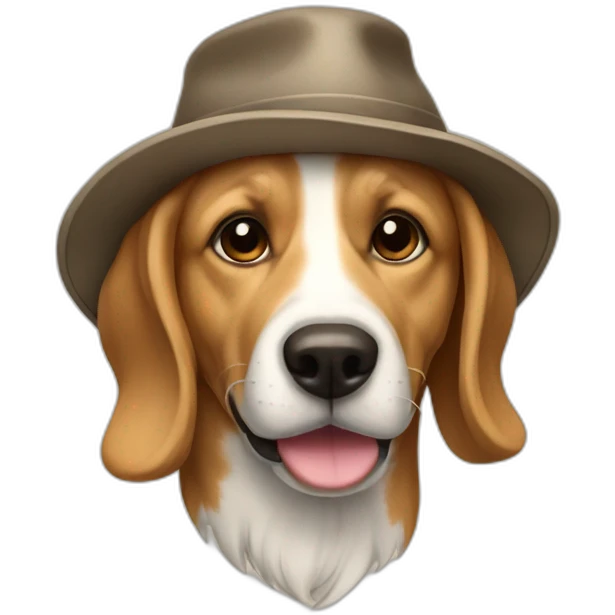 Chien avec chapeau emoji