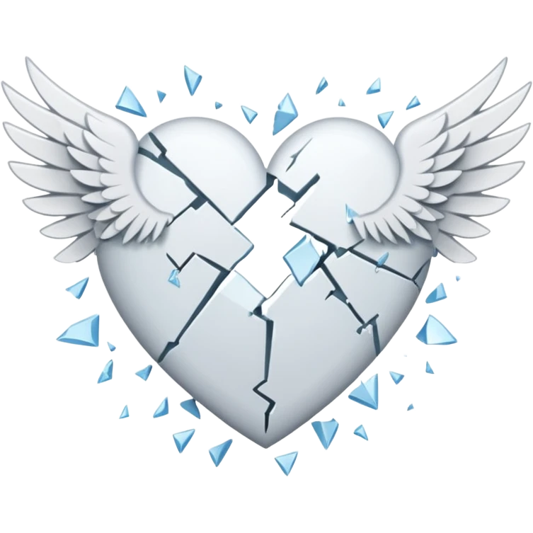 Broken heart white with wingz emoji