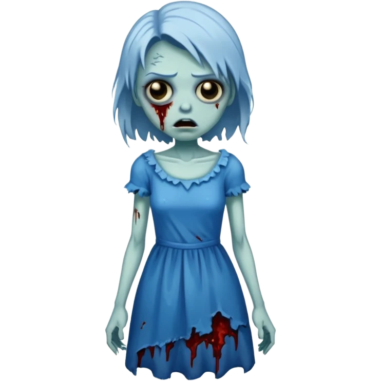 a zombie with blue dress emoji