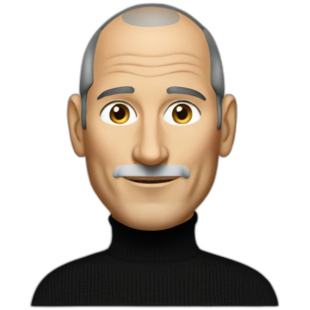 steve jobs with his black turtleneck sweater emoji