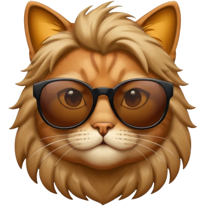 cool cat with sunglasses and dramatic styled hair emoji