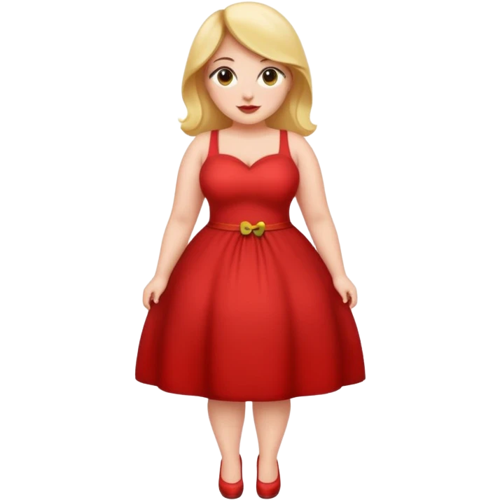 curvy woman, clothed, apple emoji style emoji