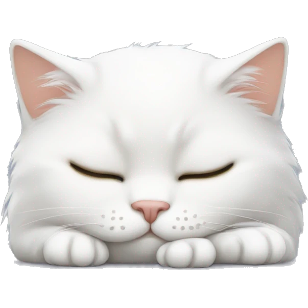 Cute white cat sleeping  emoji
