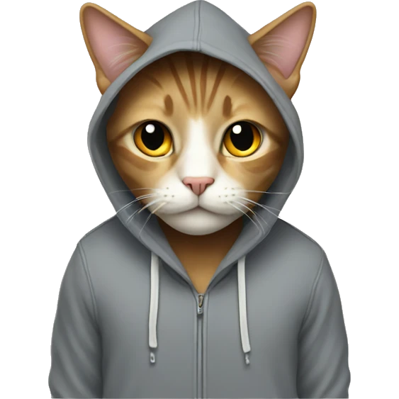 A cat wearing a hoodie  emoji