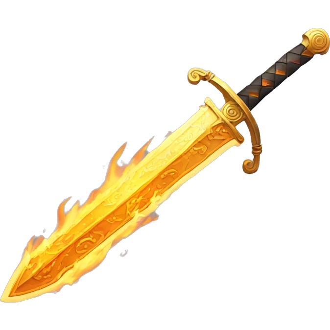 bitcoin sword flames emoji