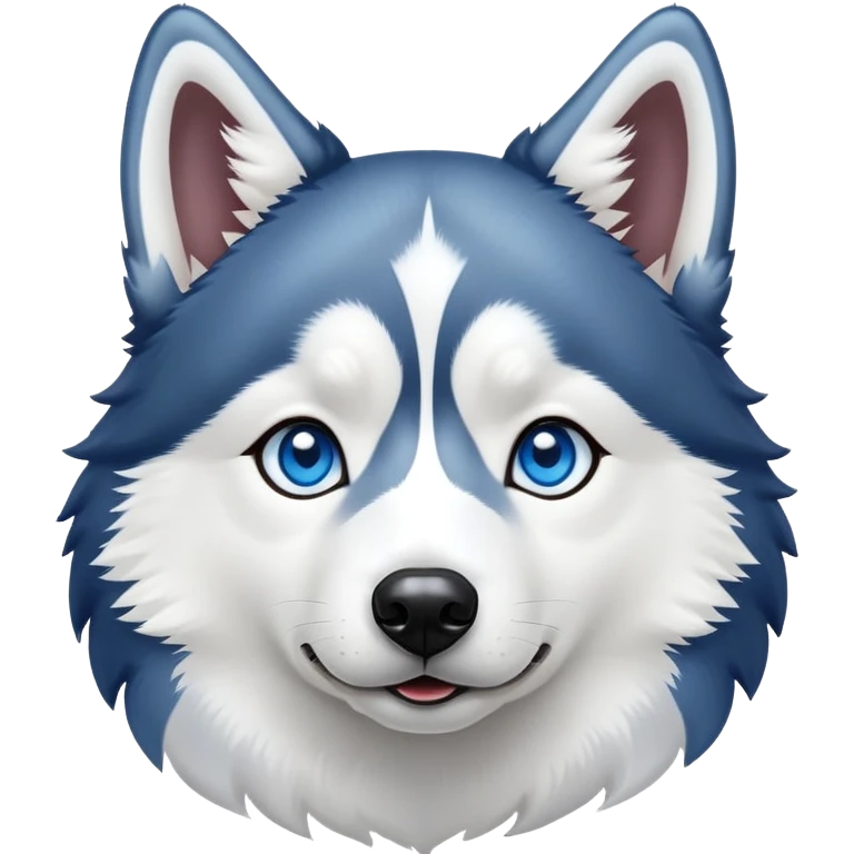 Black and white husky with blue eyes emoji