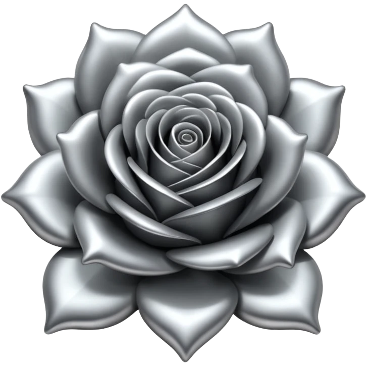 metallic gray chrome minimalistic rose emoji