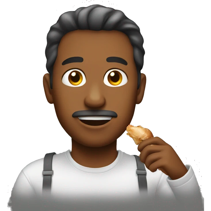 man eating chicken emoji