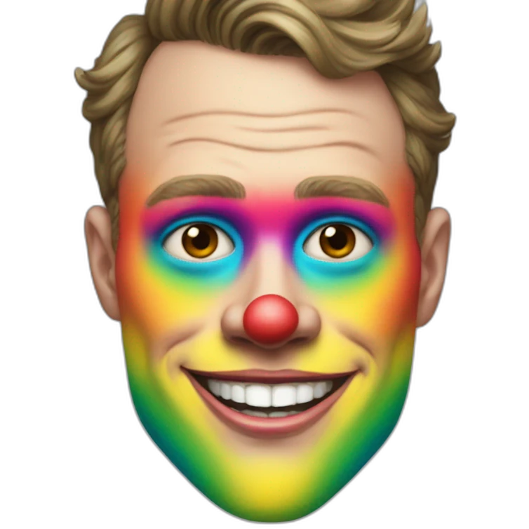 Jonathan Toews as a rainbow circus clown emoji