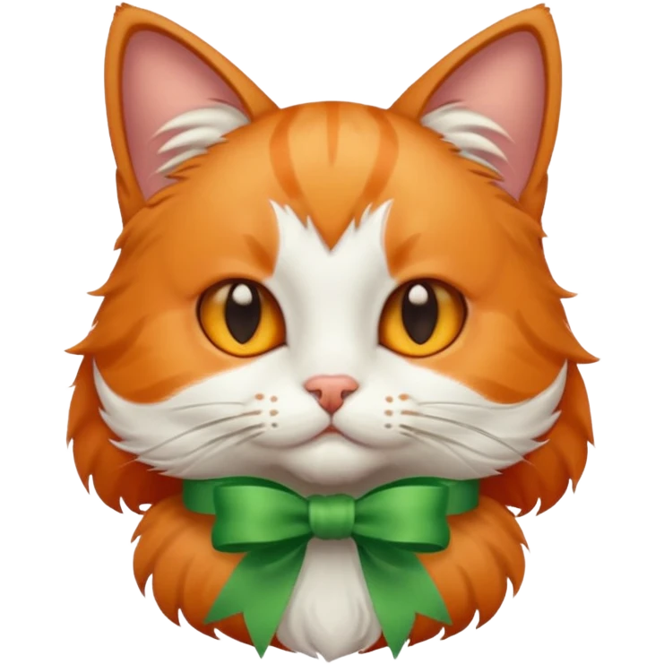 cat with green ribbon emoji