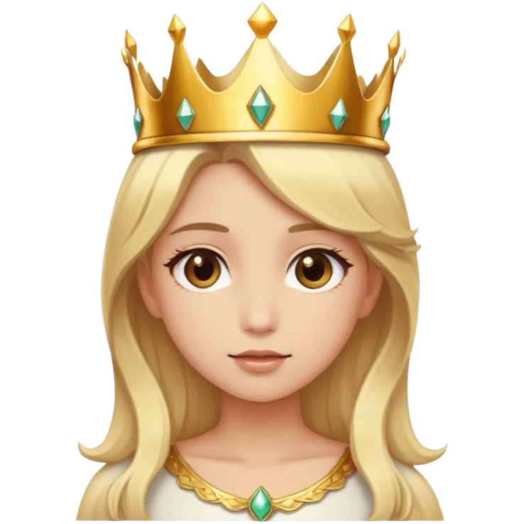 Girl w blonde hair brown eyes and a crown emoji