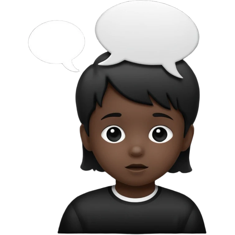 child silhouette with speech bubble emoji