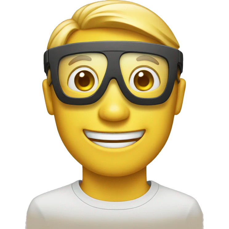 happy emoji with googles on emoji